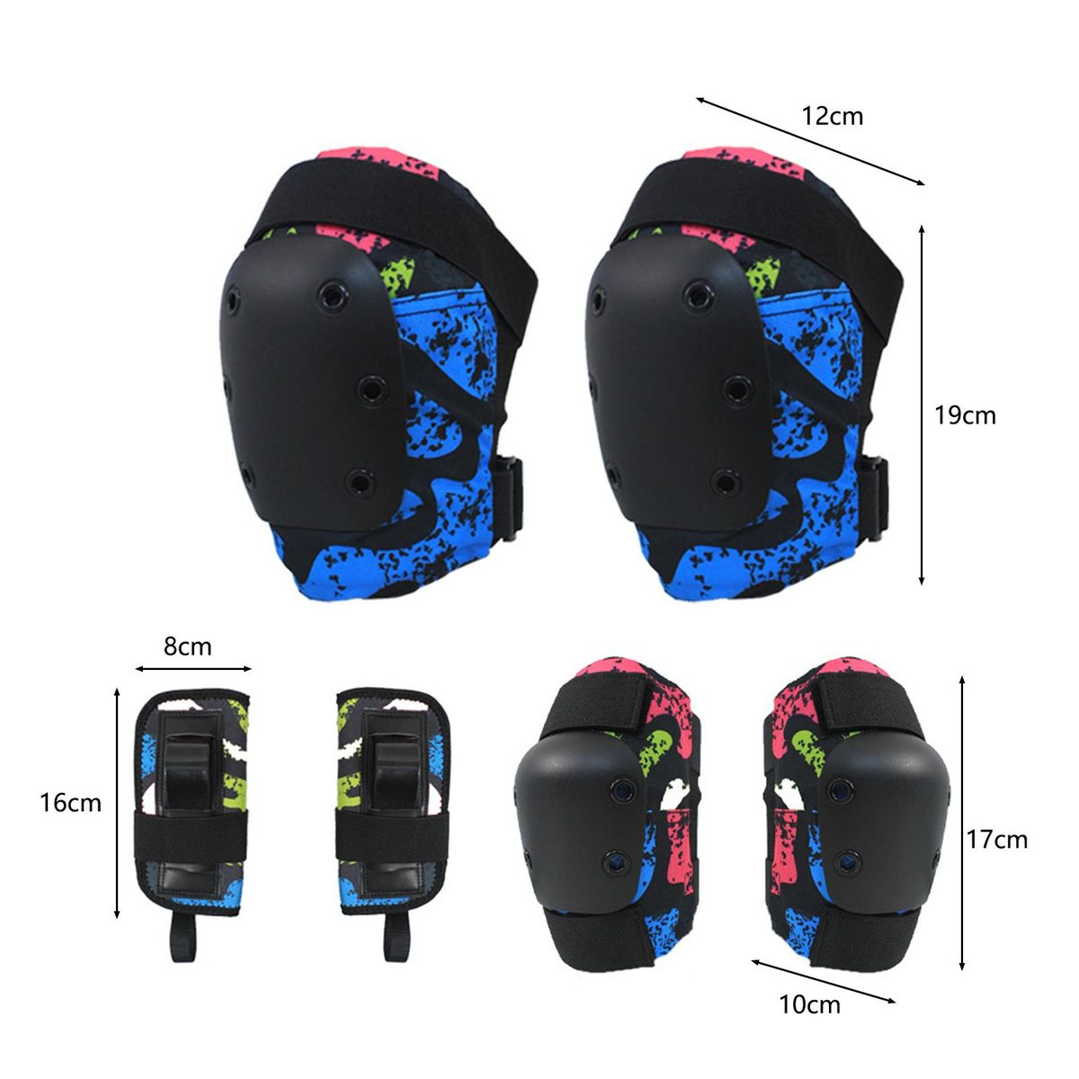 1 Set Skateboard Protective Gears Skateboard Protective Gear Set Blue