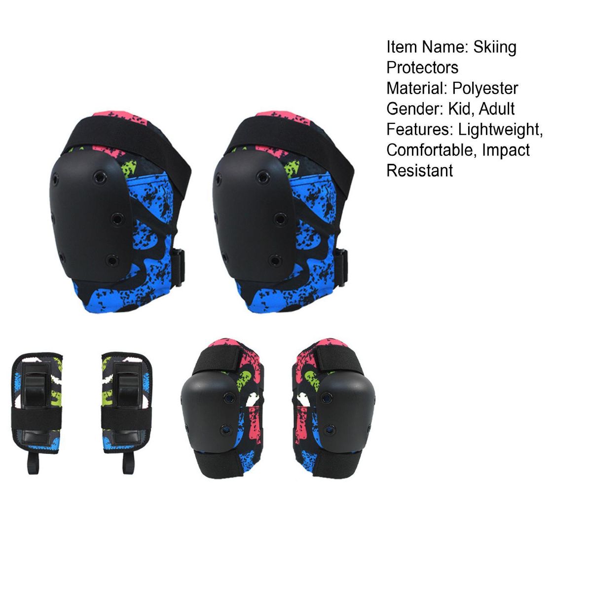 1 Set Skateboard Protective Gears Skateboard Protective Gear Set Blue