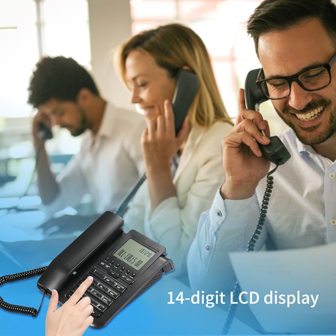2-Line Digital Corded Telephone Desk Landline Phone With