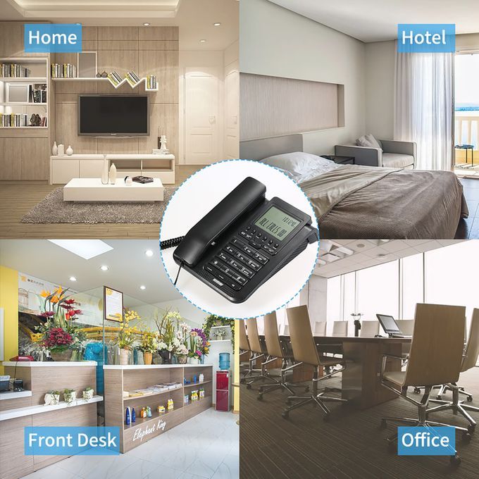 2-Line Digital Corded Telephone Desk Landline Phone With