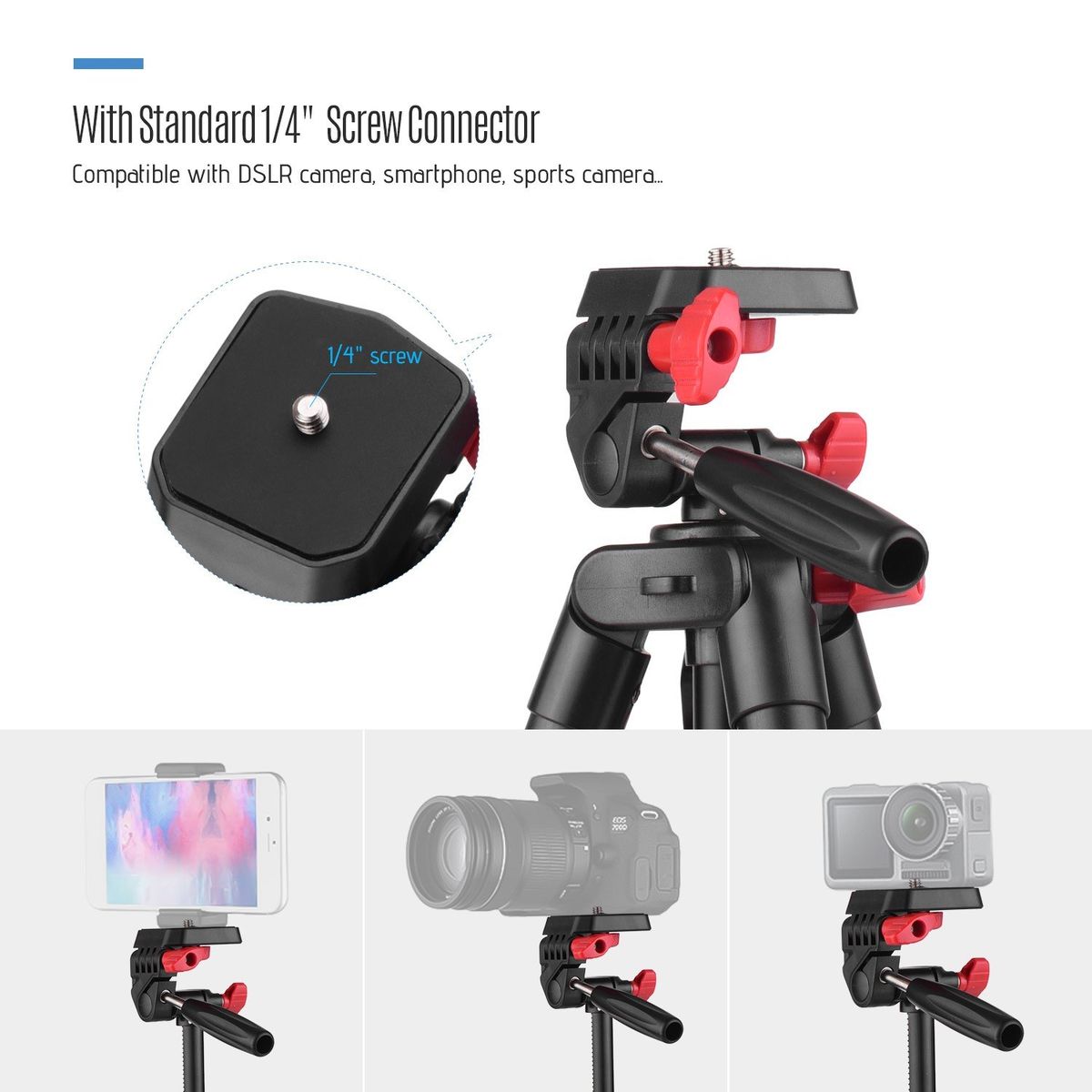 KINGJOY VT-832 Portable Photography Tripod Stand Aluminum