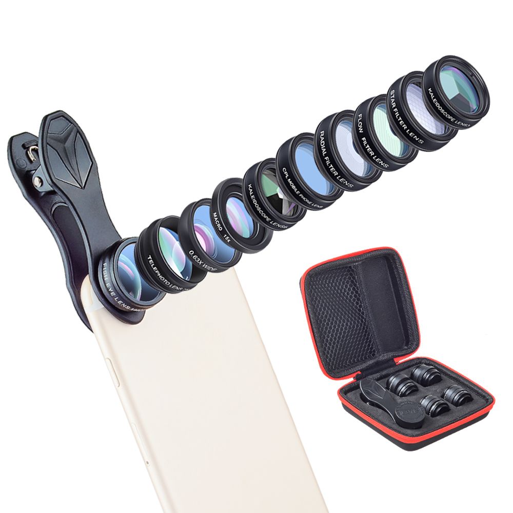 10 In 1 Phone Camera Lens Kit With 0.63X Wide Angle