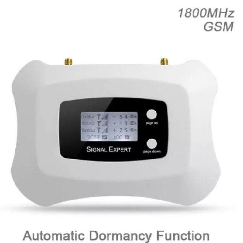 LCD Display Global Frequency DCS 2G 4G LTE 1800MHz Mobile Smart Signal Repeater Booster Amplifier White
