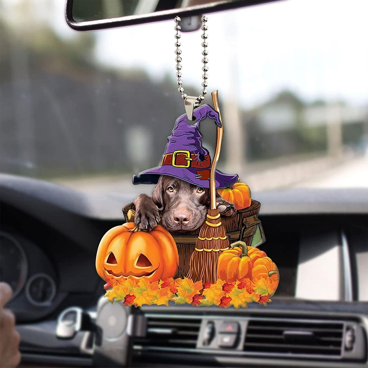 Halloween Women Car Ornament Whimsical Pet Halloween Car for Auto
