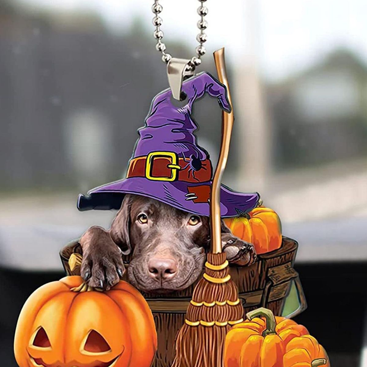 Halloween Women Car Ornament Whimsical Pet Halloween Car for Auto