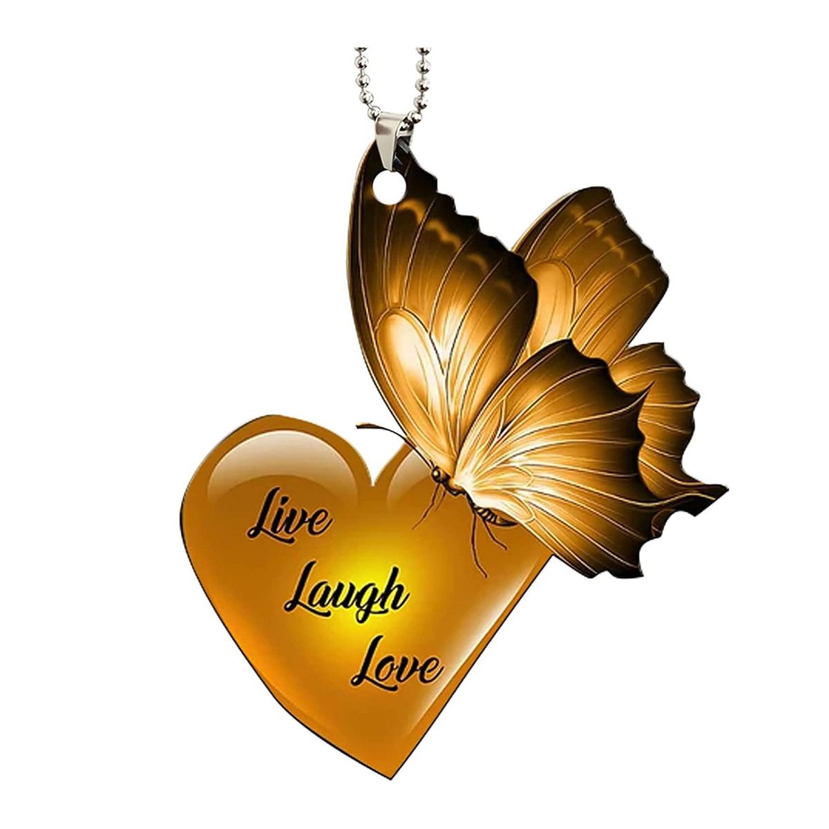 Golden Butterfly Acrylic Car Hanging Ornament Festive for Birthdays A