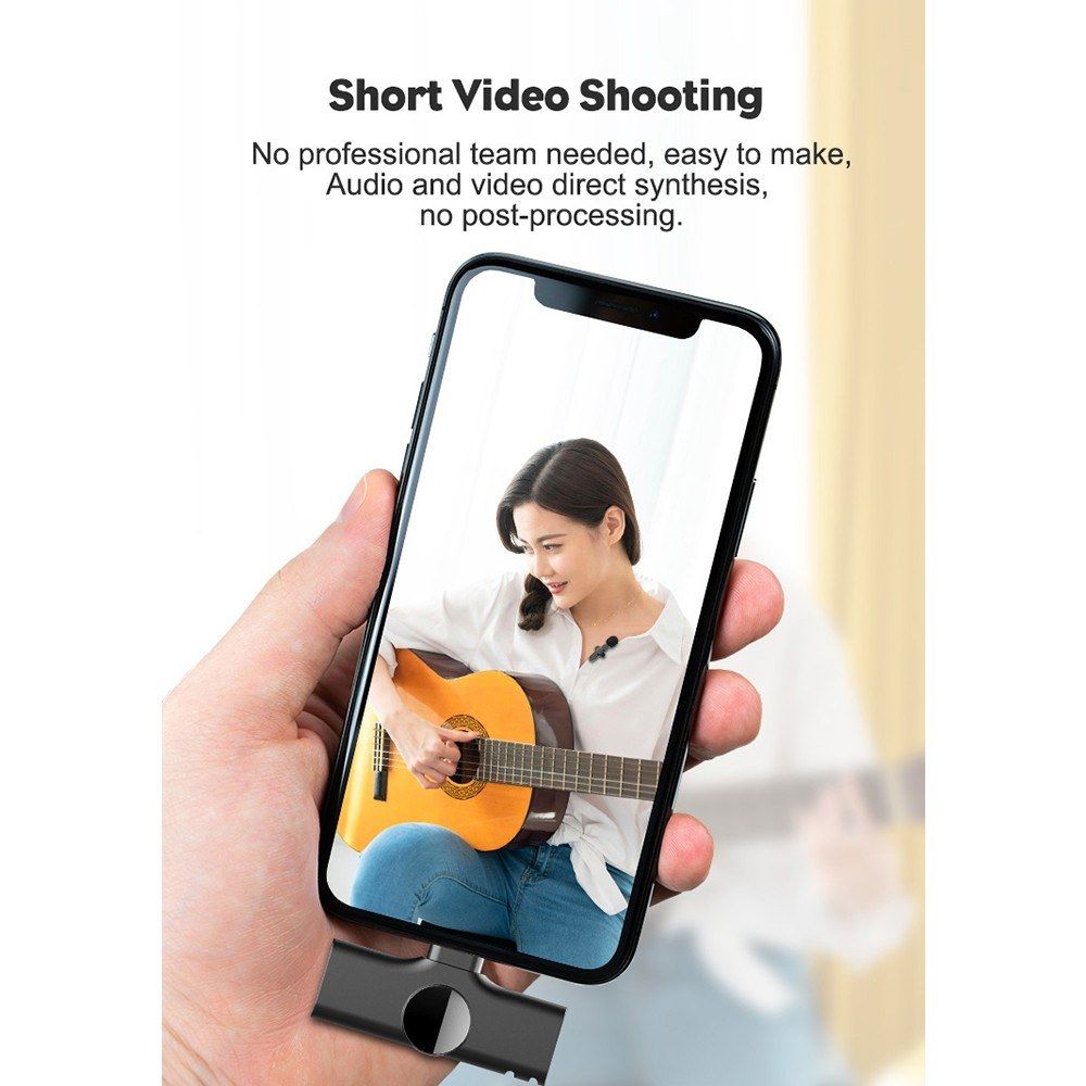 Wirelessly Microphone USB-C Plug Play Clip-on Lapel Mic For