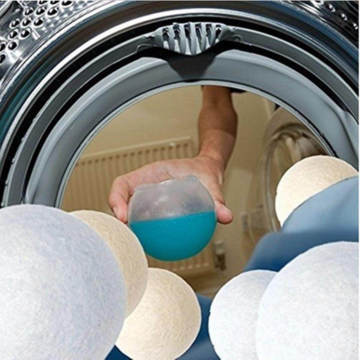 6PCS Reusable Natural Fabric Sheep Wool Dryer Balls Organic Laundry Softener New