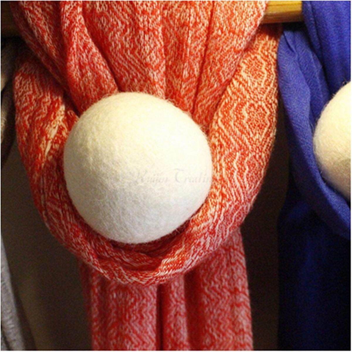 6PCS Reusable Natural Fabric Sheep Wool Dryer Balls Organic Laundry Softener New