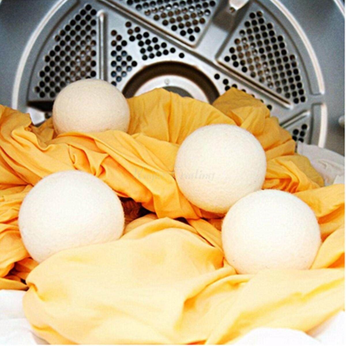 6PCS Reusable Natural Fabric Sheep Wool Dryer Balls Organic Laundry Softener New