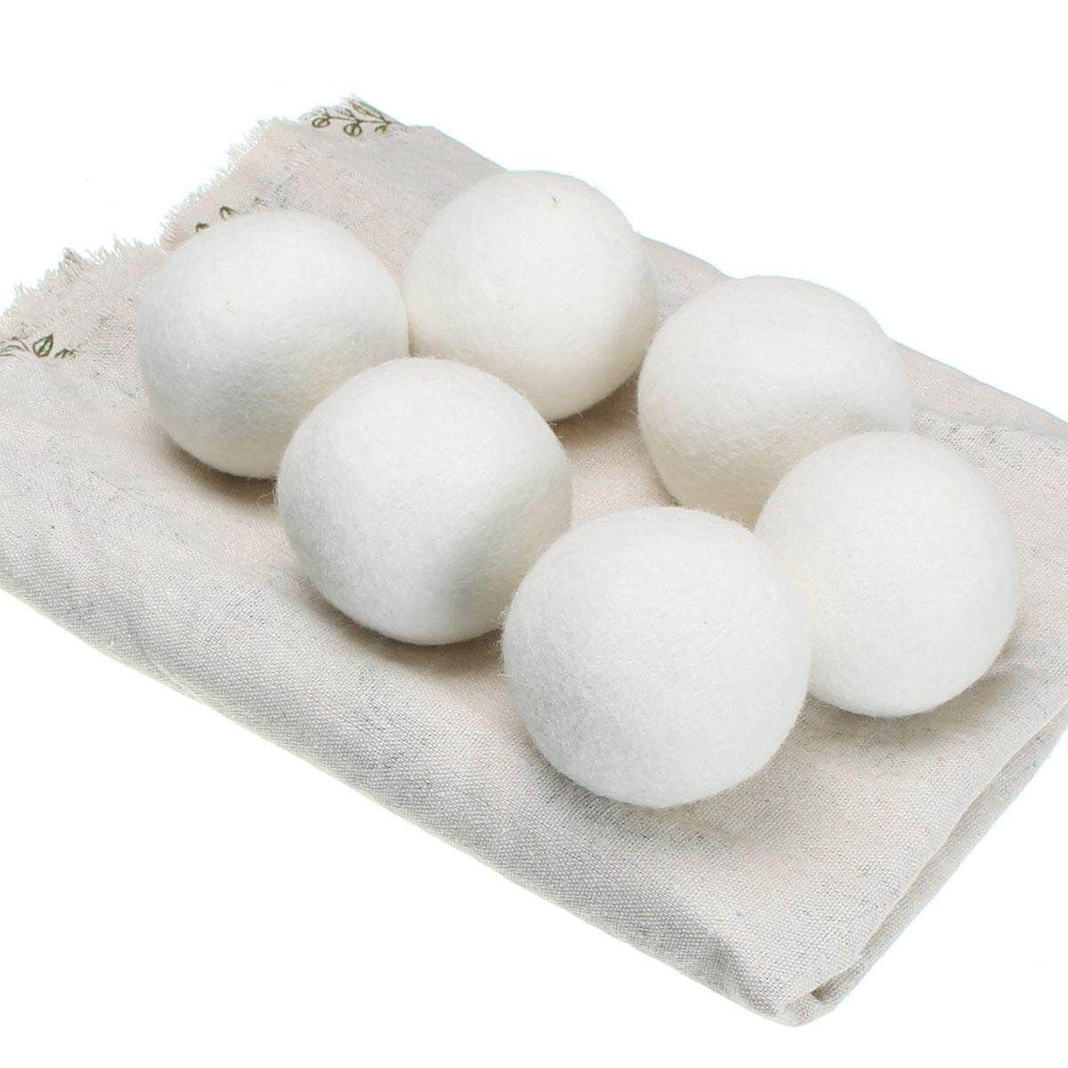 6PCS Reusable Natural Fabric Sheep Wool Dryer Balls Organic Laundry Softener New