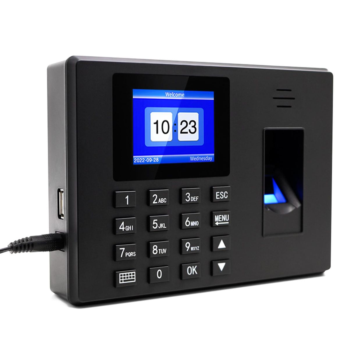 BISOFICE Intelligent Fingerprint Time Attendance Machine Fingerprint/Password with 2.4'' Display Screen Time Clock Support Employee Checking-in Recorder Reader Multi-language Support USB Disk Access Control Multi-language Pas