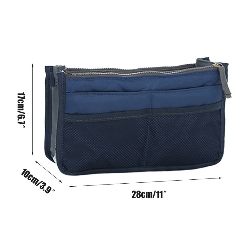 （Deep Blue）Purse Organizer Insert For Handbags Bag Organizers Inside Tote Pocketbook Women Nurse Nylon Multifunctional Cosmetic Storage Bag RA
