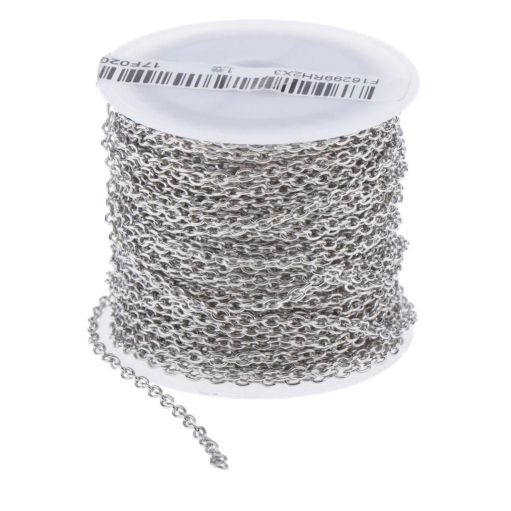 Cable Chain Spool Women Men Ball Hand Bracelet Necklace Vintage Silver