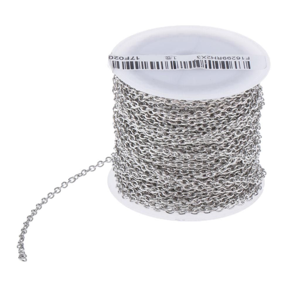 Cable Chain Spool Women Men Ball Hand Bracelet Necklace Vintage Silver