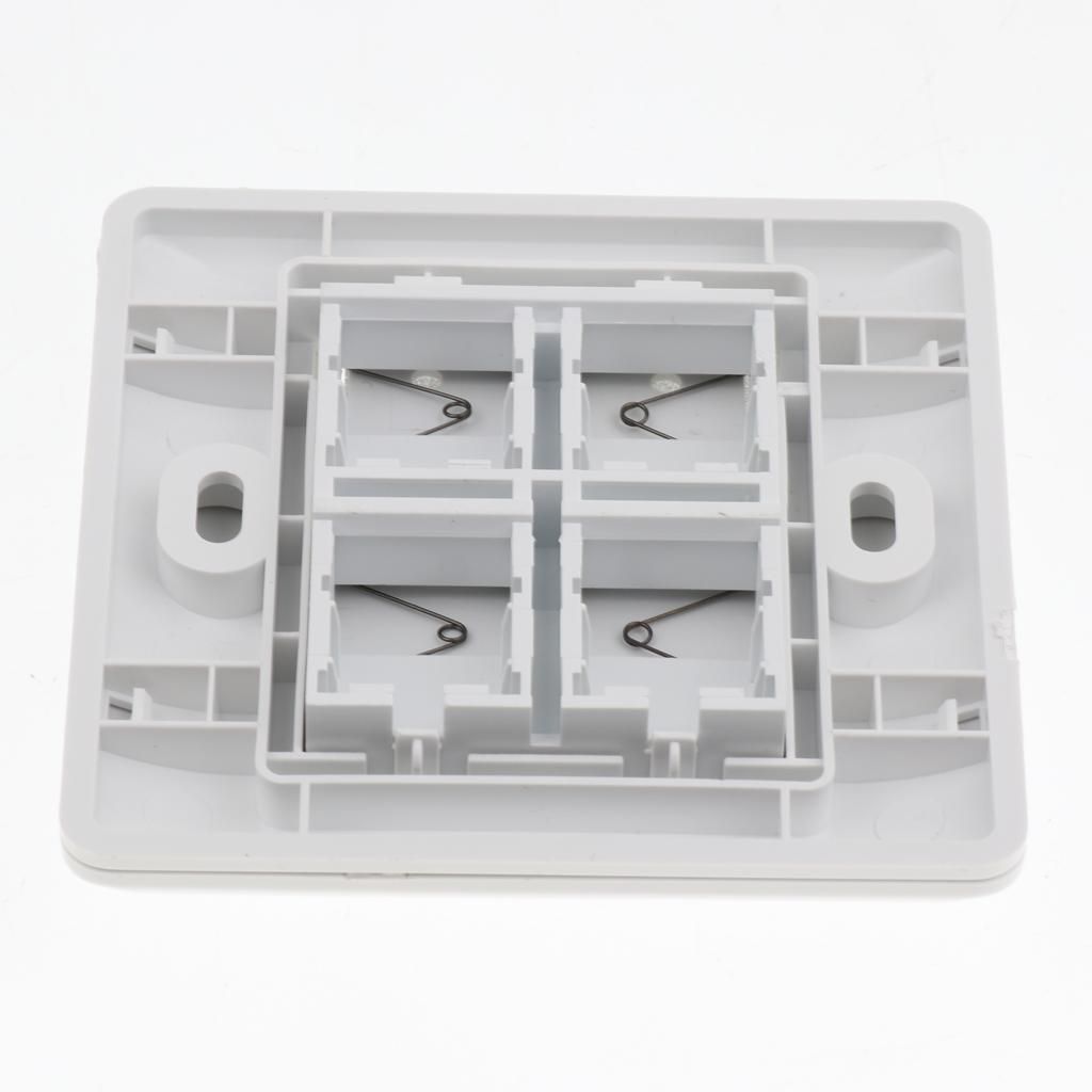 Face Plate Wall Socket RJ45/RJ11 Ethernet Double Gang 4 Ports With