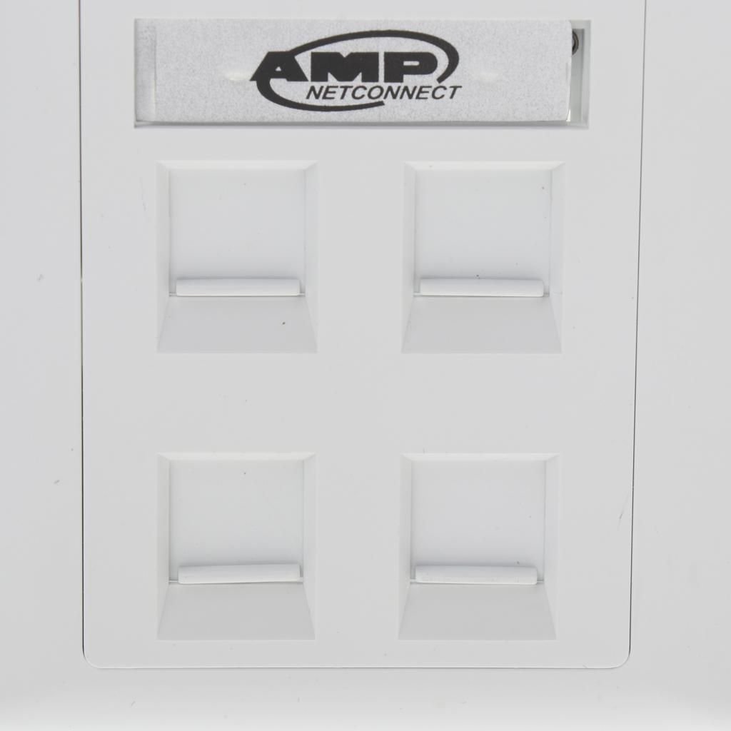 Face Plate Wall Socket RJ45/RJ11 Ethernet Double Gang 4 Ports With