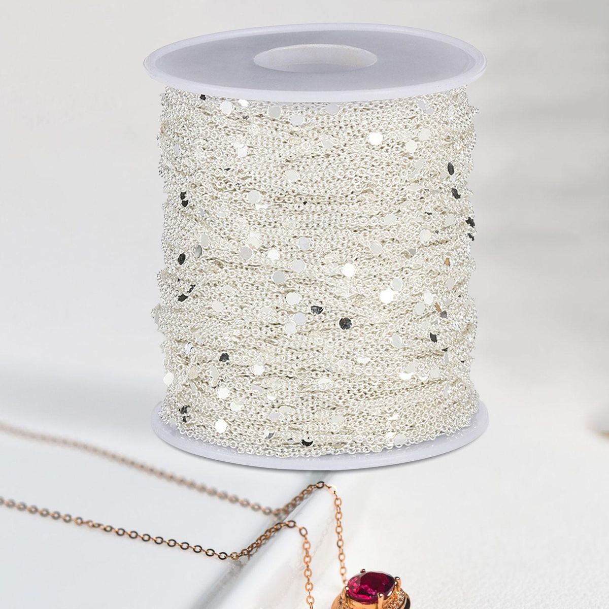 Chains For Necklace DIY Pendant Supplies Chains Argent