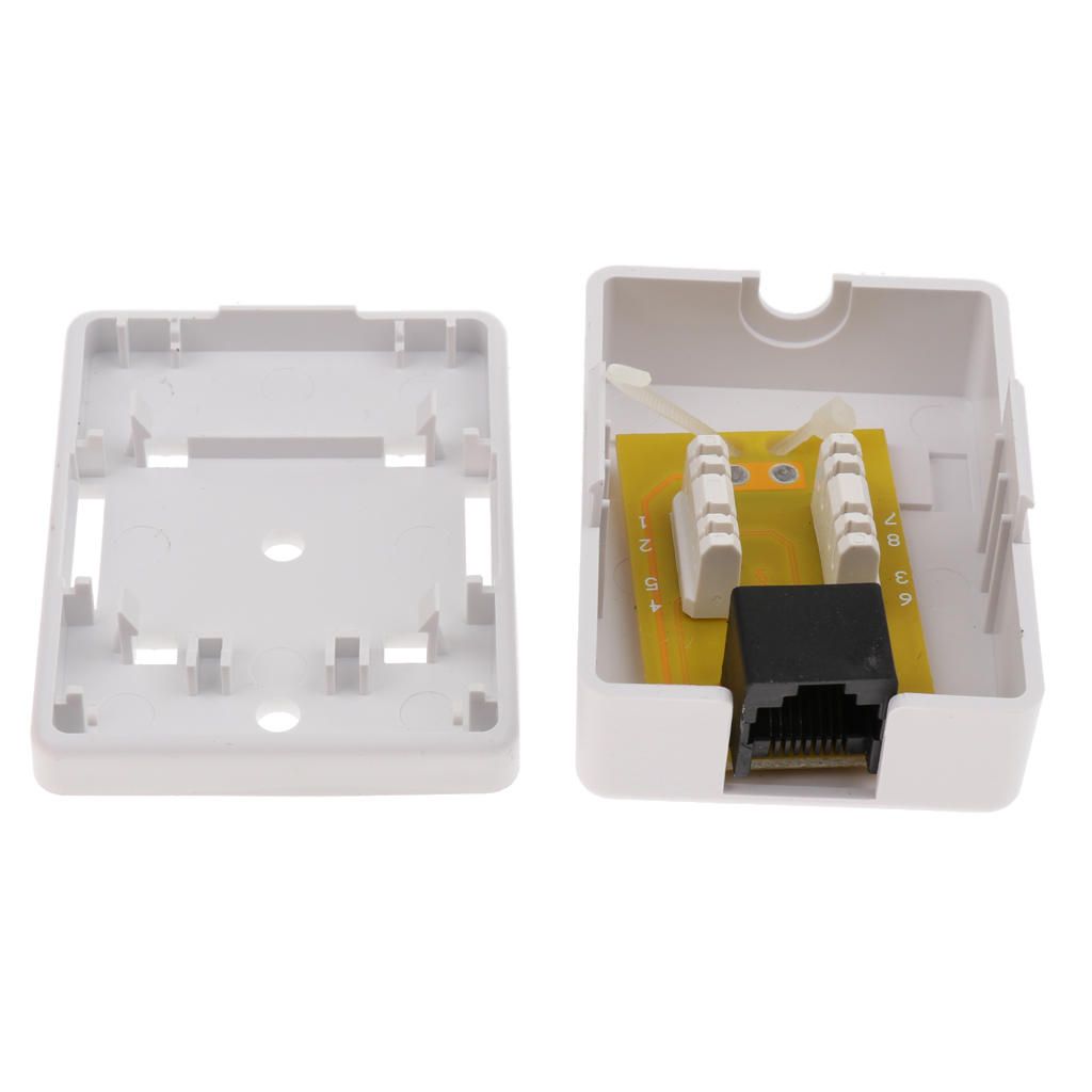 2Pcs 1-Port Wall Surface Mount Compact Box Network