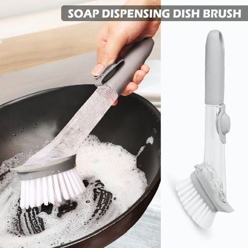 Soaps Liquids Dispensing Dish Washing Up Scrubber, Brushes With Handle