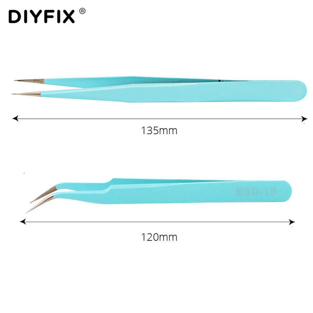 Eyelash Extension Tweezers Precision Straight Curved Forceps Pliers For Nail Art Rhinestones Gem Decor Picking Hand Tools-cyan
