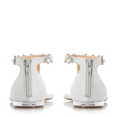 Silver Embellished Toe Post Flat Sandal