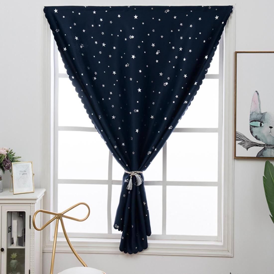 Punch-Free Buckle Shading Curtain Finished Shading Cloth Curtains Small Bay Window Shade Children's Dormitory Bedroom