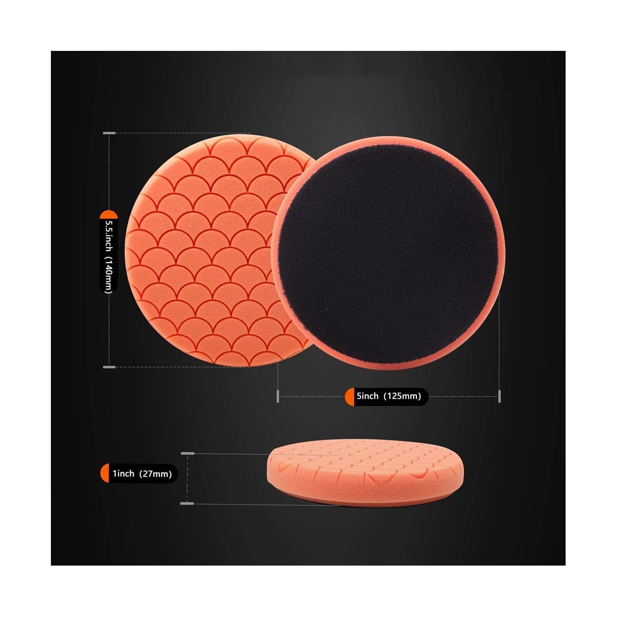 Buffing Polishing Pads, 7Pc 6.5 Inch Face for 6Inch 150mm