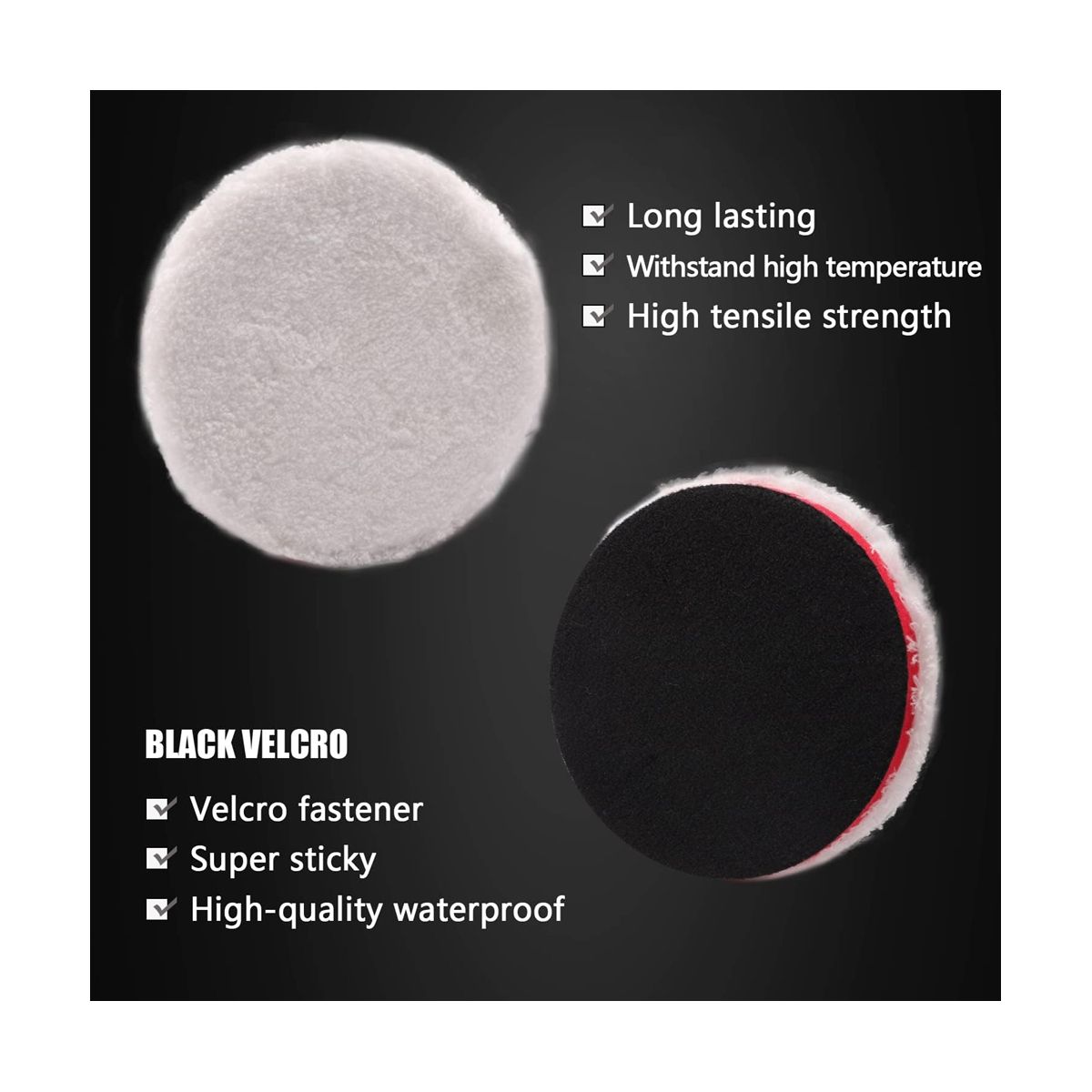Buffing Polishing Pads, 7Pc 6.5 Inch Face for 6Inch 150mm