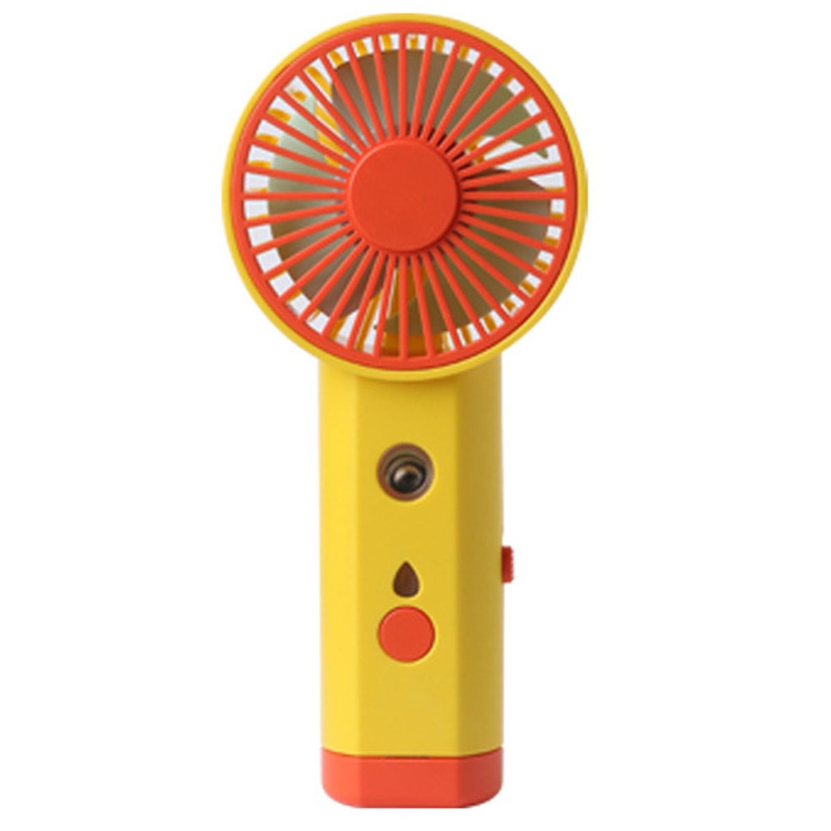 Mini Fan Rechargeable Luminous Plastic Shell LED-Yellow