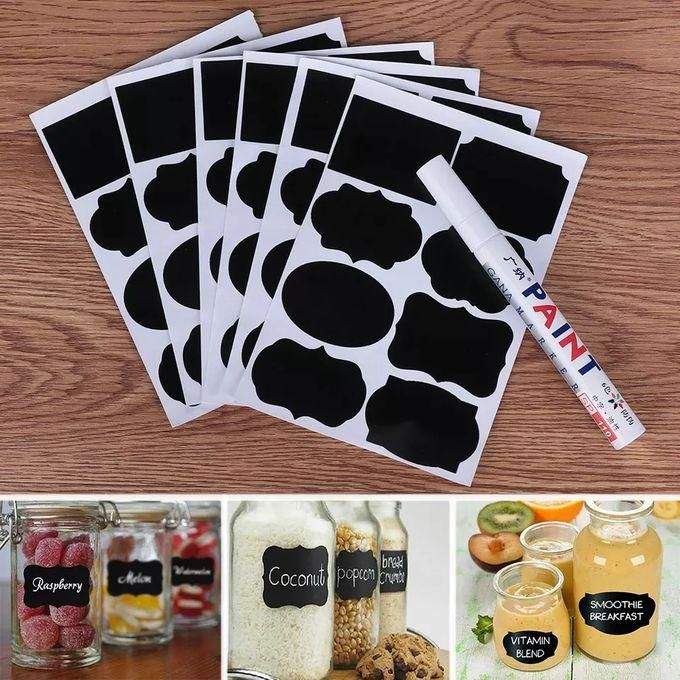 80 Pcs Jar Labels Waterproof Pantry Organizer Stickers  PEN