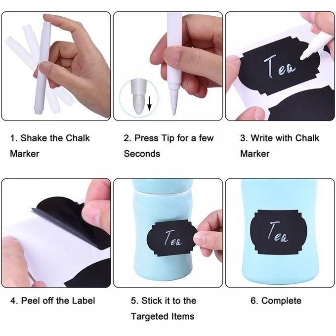 80 Pcs Jar Labels Waterproof Pantry Organizer Stickers  PEN