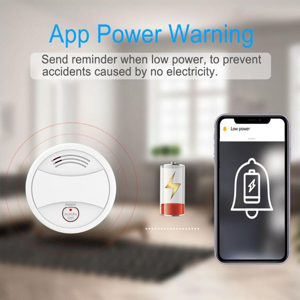 Tuya Intelligent Wifi Strobe Smoke Detector Wireless Fire
