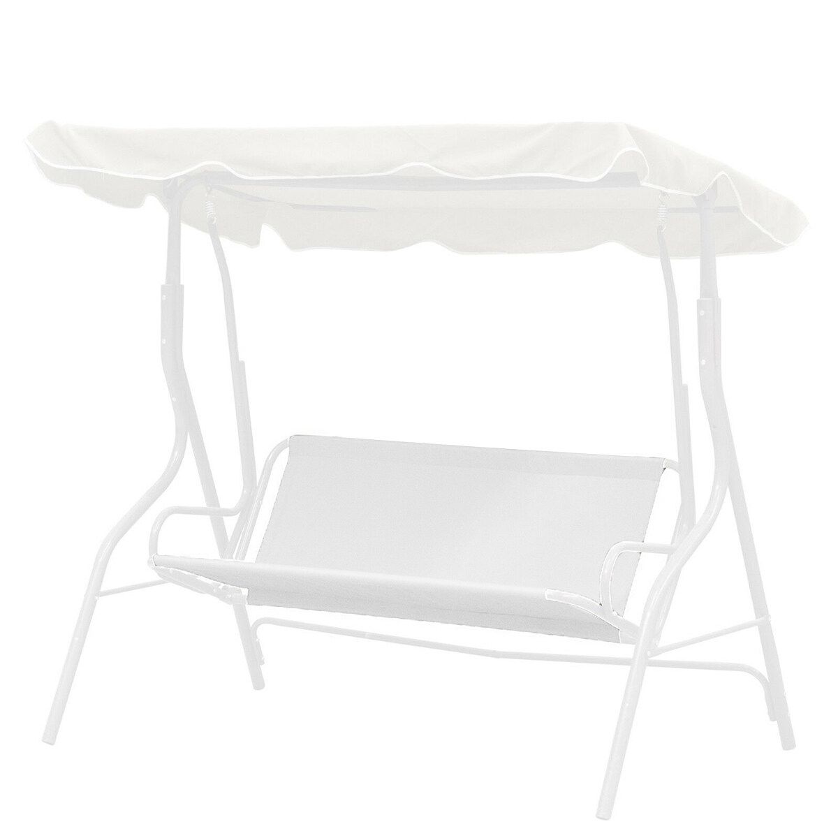 Garden Swing Chair Seat Replacement Canopy Spare Cover 85x48x48cm Waterproof Polyester Cushion Patio Outdoor Sunshade Beige