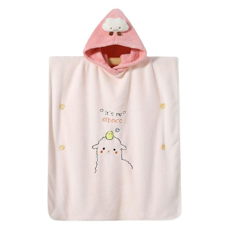Kids Swimming Bathrobe Bath Towel Cape Hooded Non-Cotton Absorbent Medium and Big Children Bath Wearable Winter One Independent Station
