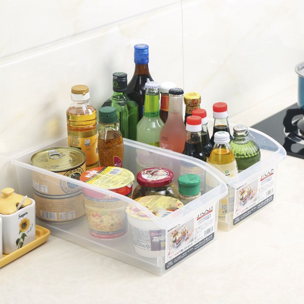 Kitchen Refrigerator Plastic Clear Drawer Basket Food Fruit Holder Organizer-Clear
