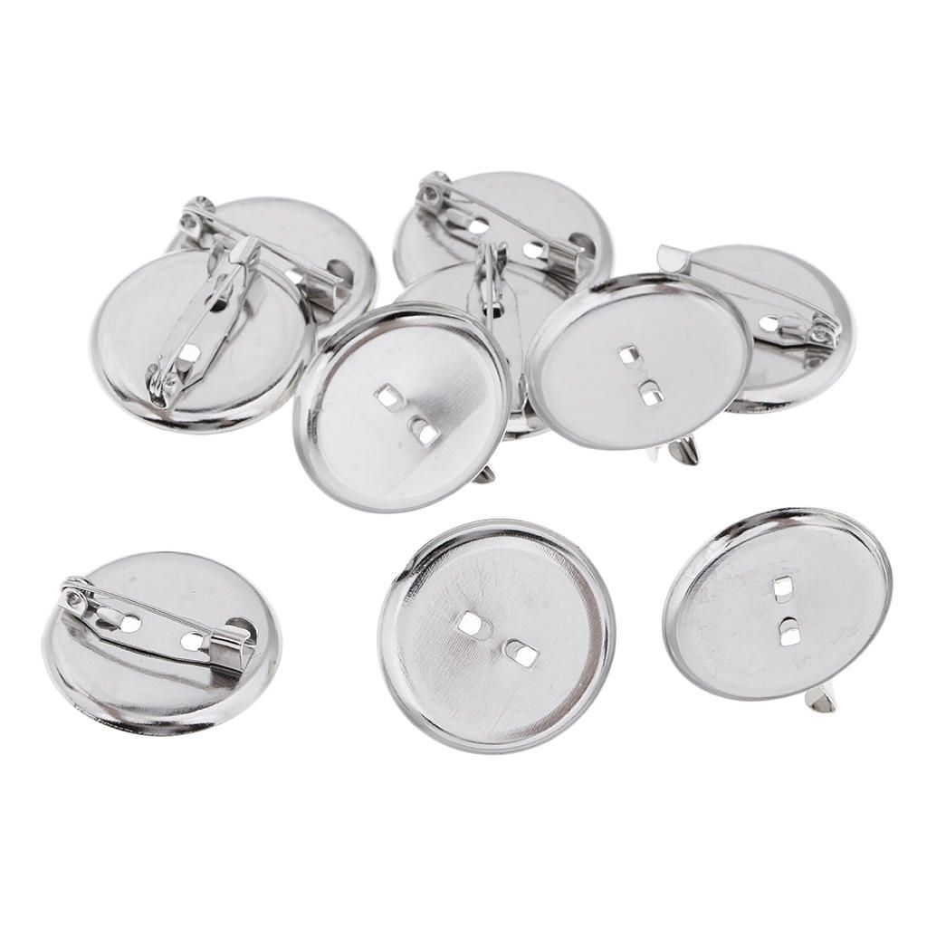 10 Pieces Brooch Blank Lapel Making Pin Back Parts Brooch