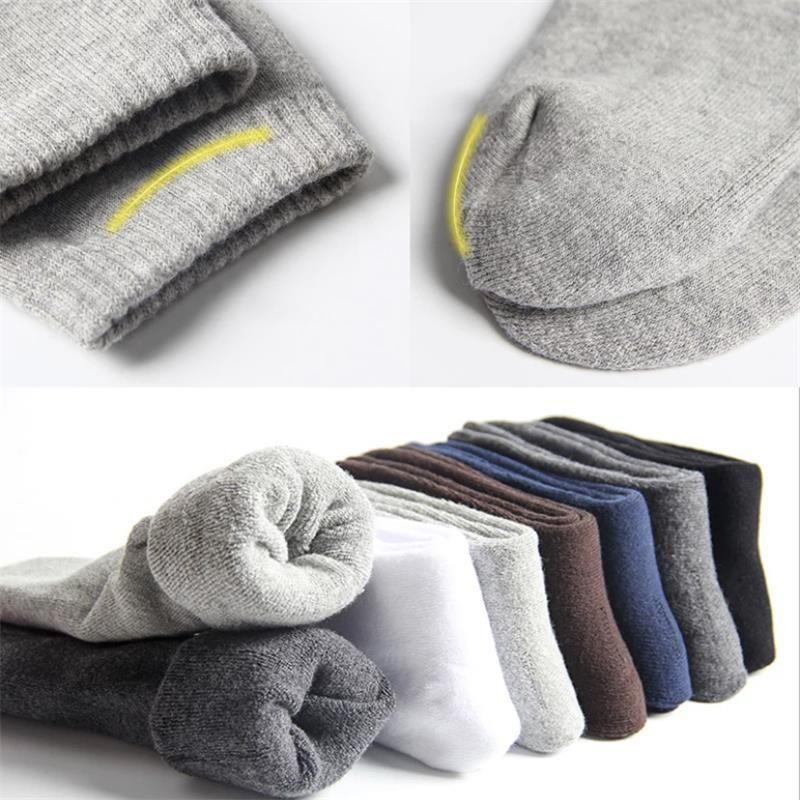 10pairs/ Men's Thick Socks 100% Cotton Men's Socks High Quality Thick Warm Business Socks Men's Warm Comfortable Mid-Tube Socks