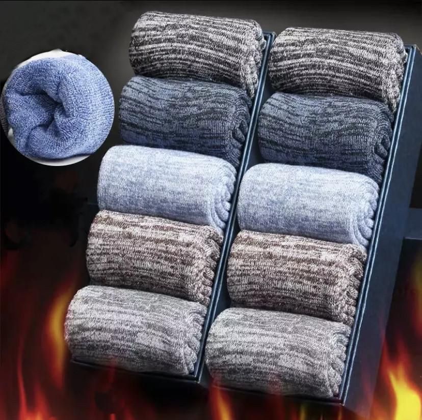 10pairs/ Men's Thick Socks 100% Cotton Men's Socks High Quality Thick Warm Business Socks Men's Warm Comfortable Mid-Tube Socks