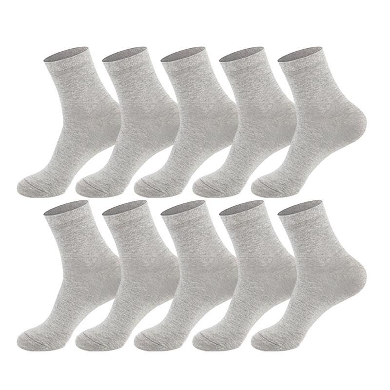 10 pairs/set socks men's business cotton black white Grey casual sock crew soft calcetines breathable spring summer for male
