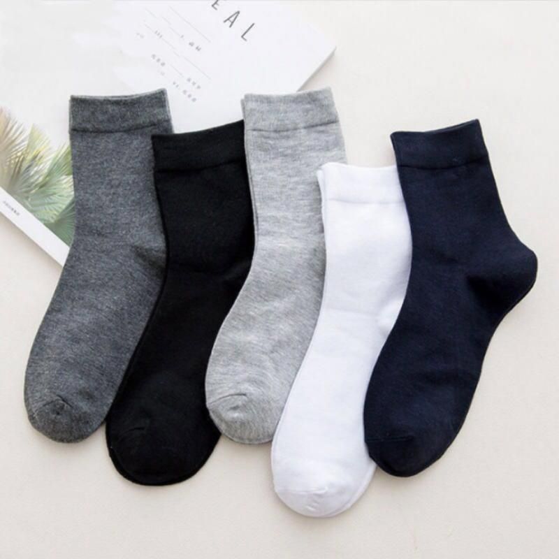 10 pairs/set socks men's business cotton black white Grey casual sock crew soft calcetines breathable spring summer for male