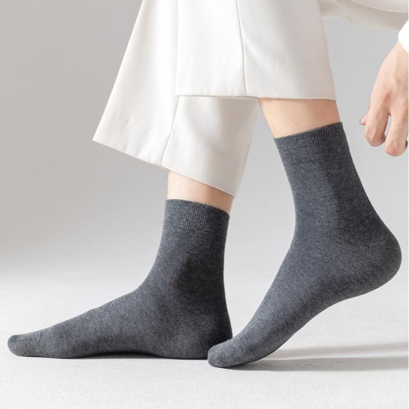 10 pairs/set socks men's business cotton black white Grey casual sock crew soft calcetines breathable spring summer for male