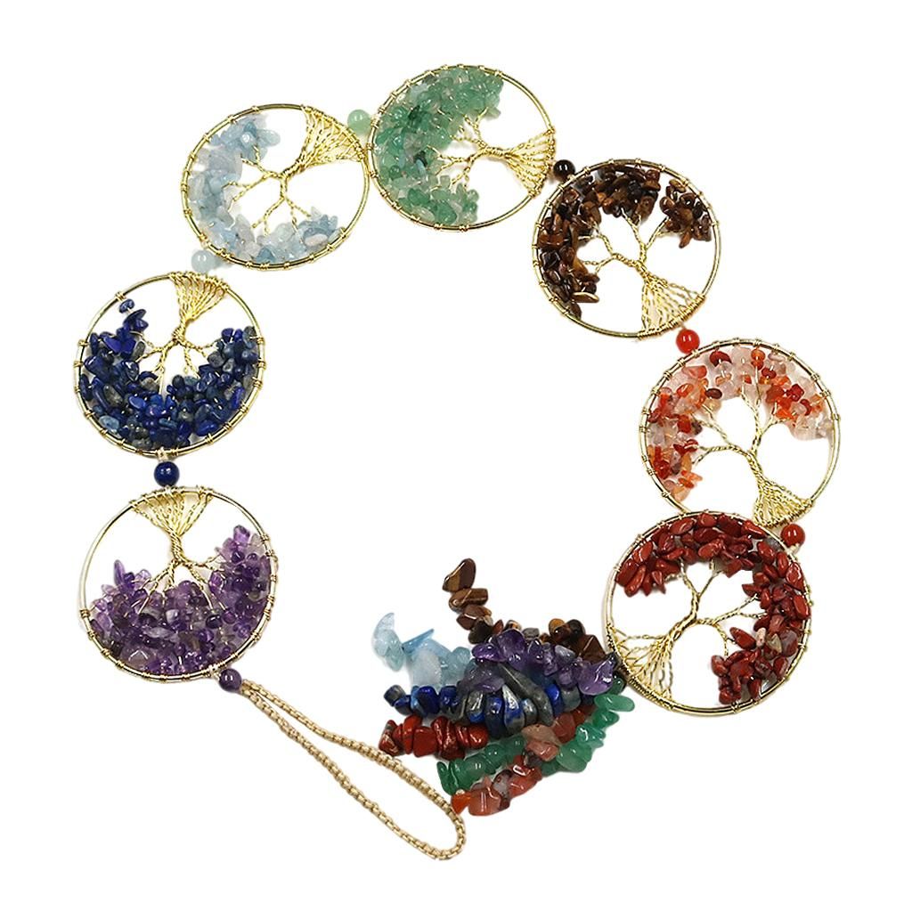 Handmade Crystal Tree Of Life Hanging Ornaments Tumbled Decor Feng