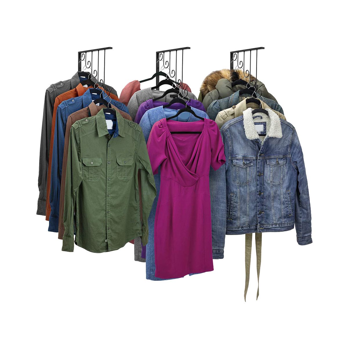 Garment Clothes Hanger Racks Ring Circle Modern Iron Home Shop Dress Hanging Display Rack Organizer 2Pcs
