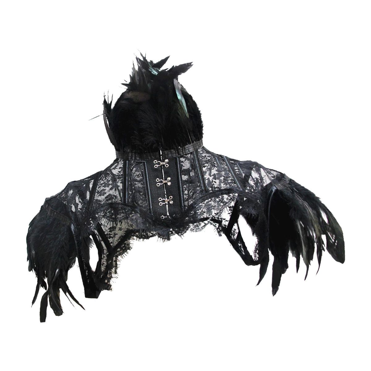 Faux Feather Shawl  Gothic Feather  Raven L