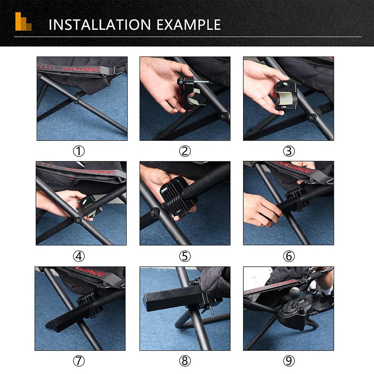 HUAYUWA Gear Shifter Mount (Right Hand Install) for Playseat Challenge Chair