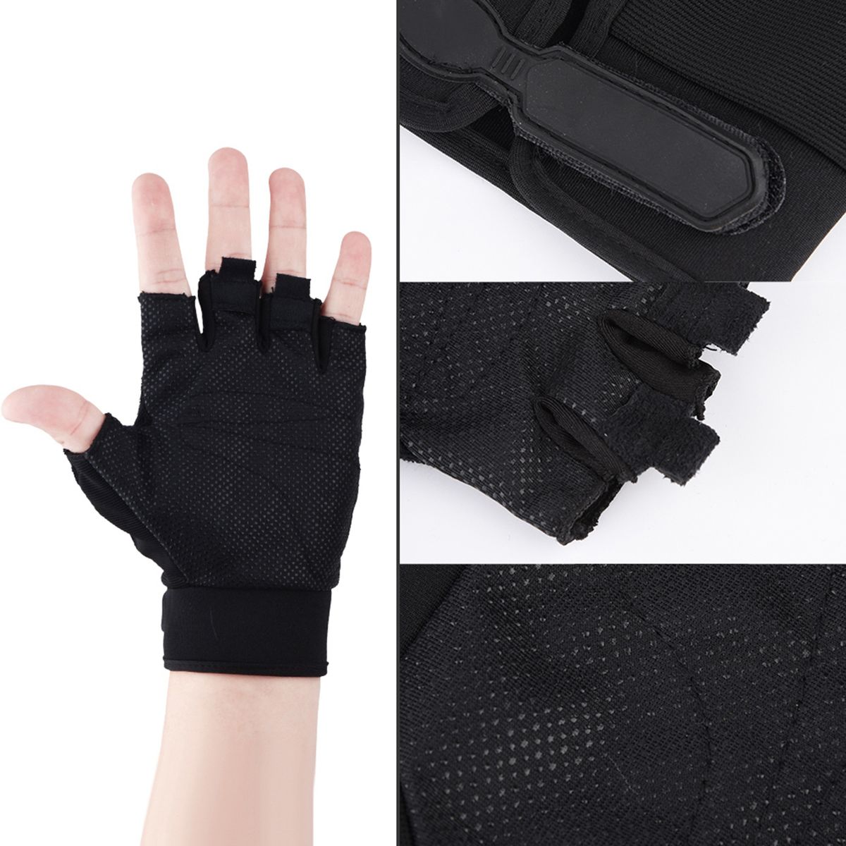 1 Pair Half Finger Gloves Breathable Anti-slip Waterproof
