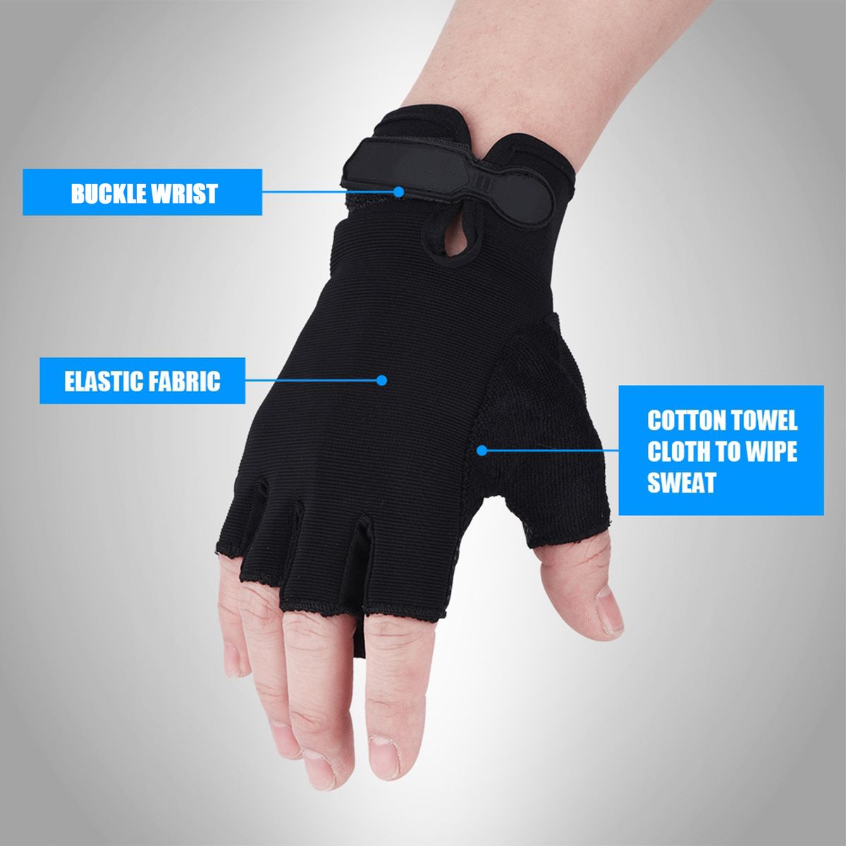 1 Pair Half Finger Gloves Breathable Anti-slip Waterproof