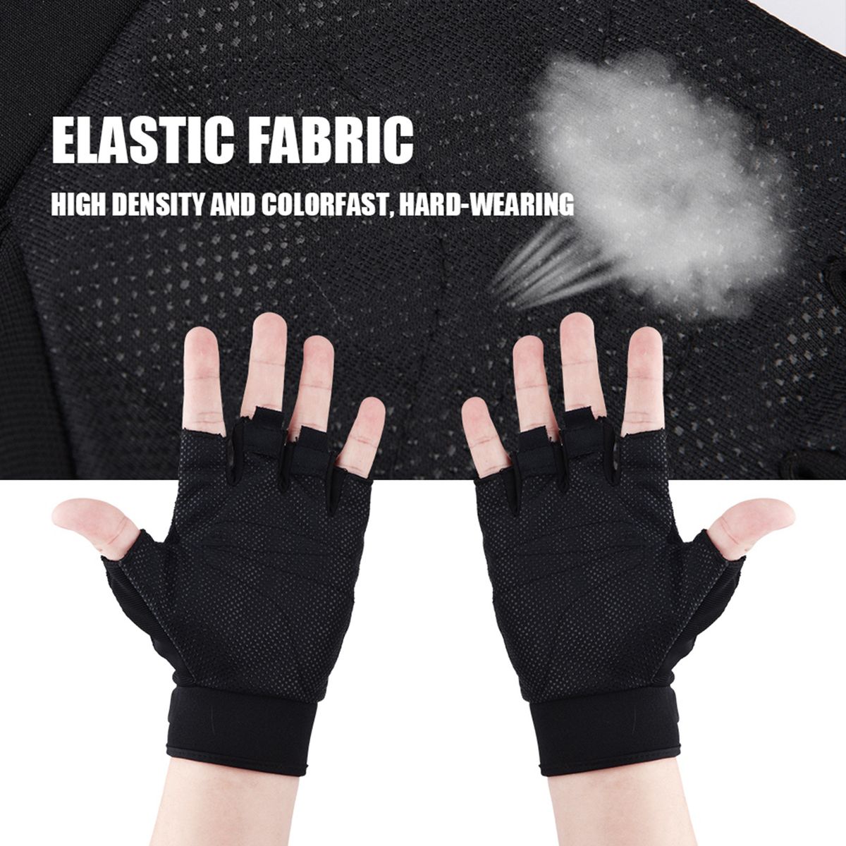 1 Pair Half Finger Gloves Breathable Anti-slip Waterproof
