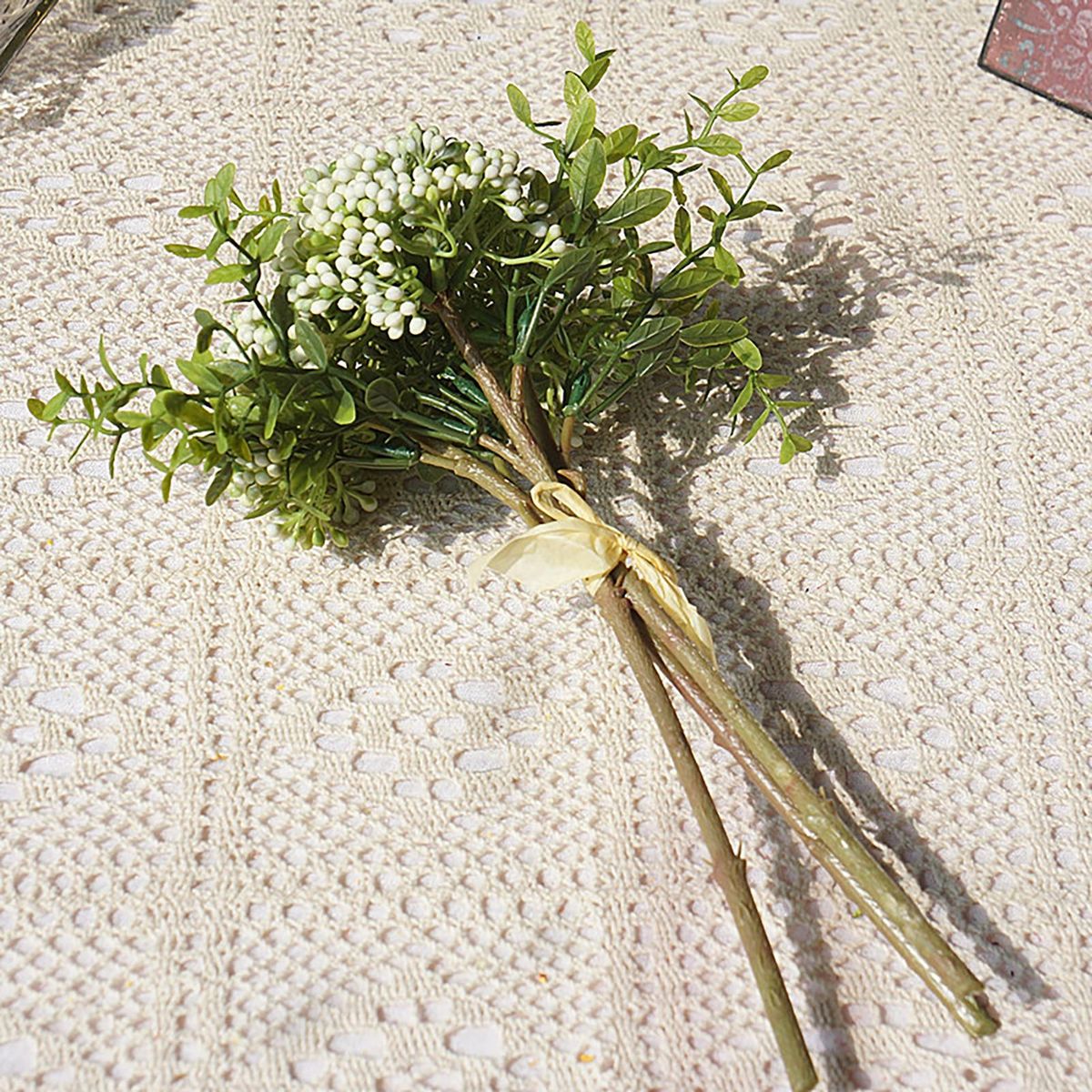 1 Bundle Fake Fruit Plant Non-fading Decorative-White